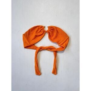 WeWoreWhat Spongie Orange Bandeau Tied Top Seersucker Sz S/P U Ring
